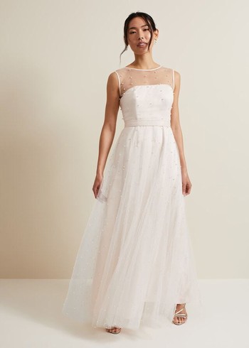 Phase Eight Genova Beaded Wedding Dress Rose Australia | BX9786503